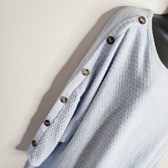 New York Laundry Thermal Lagenlook Boho Button Tie Lounge Top 3X - Picture 3 of 8